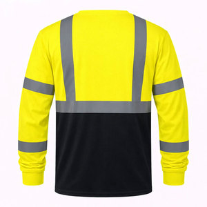 T-shirts de sécurité réfléchissants à manches longues 100% coton, vêtements de travail de construction, vêtements de travail de sécurité, t-shirts haute visibilité - Product Image 4