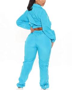 Women Windbreaker Lightweight Tracksuit Lightweight 100% Polyester Outfits Zip Up Nylon <b>Cropped</b> <b>Jacket</b> And Set For Women - Product Image 4