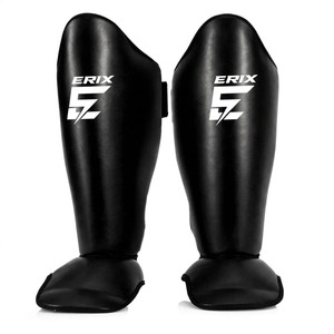 Protège-tibias de boxe de haute qualité pour Muay Thai et Kickboxing, protection du cou-de-pied en cuir, fermeture réglable, pour l'entraînement sportif - Product Image 4
