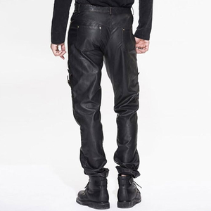 Pantalones de cuero ajustados a la moda para hombre, ropa informal, cuero original, pantalones de cuero de la mejor calidad para adultos, pantalones de cuero. - Product Image 2