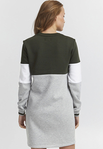 Robe en tricot à col rond et manches courtes pour femme, à blocs de couleur, décontractée, courte, coupe classique, 100% coton, respirante, été - Product Image 6