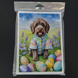Wirehaired Pointing Griffon <b>Easter</b> Egg Hunt Greeting <b>Cards</b> <b>Pack</b> 8 Whimsical A7 Size 5x7 Blank Note <b>Cards</b> with Envelopes - Product Image 3
