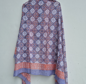 Wholesale Hand Block Print Lightweight Breathable Long Cotton <b>Sarong</b> Pareo Floral Beach <b>Wrap</b> for Women Boho Cover 100% Cotton up - Product Image 4