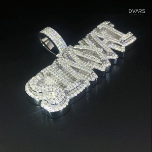 Colgante de Letra Personalizado VVS Moissanite de Lujo Estilo Hip Hop Iced Bling Hecho a Mano, Plata de Ley 925 Certificada con Baño de Rodio - Product Image 3