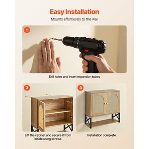 Mobiletto da Bagno a Parete con 2 Ante e Ripiano Regolabile per Organizzazione WC e Medicinali in Materiale MDF - Product Image 4