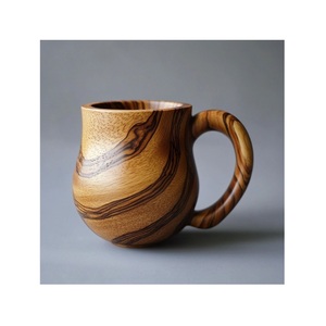 Mug à café en bois fait main, tasse en bois massif pour thé, bière, jus, écologique, réutilisable, disponible chez Worldwide Supply - Product Image 4