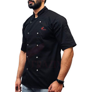 Camisa de Chef Blanca de Media Manga de Alta Calidad, Uniforme de Trabajo para Personal de Restaurante y Hotel, Chaqueta y Abrigo - Product Image 5