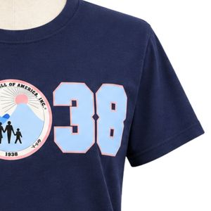 เสื้อยืดผู้หญิงสีน้ำเงินกรมท่า ลายกราฟิก ปี 1938 แขนสั้น คอกลม ลำลอง พิมพ์ลาย ผ้าฝ้ายนุ่ม ใส่ได้ทุกวัน แฟชั่นฤดูร้อน - Product Image 4