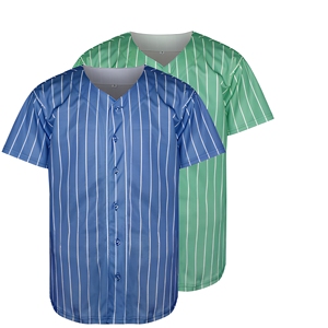 Maillot de baseball unisexe col en V manches courtes en polyester anti-humidité coupe classique pour adulte avec boutons toutes saisons - Product Image 5