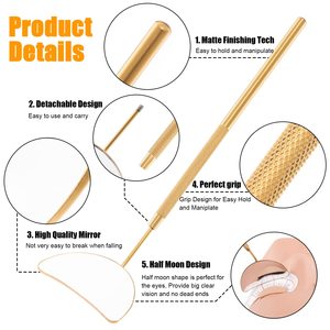 <b>Eyelash</b> Mirror Upgraded Design Lash Mirror for <b>Eyelash</b> Extension Supplies Large <b>Half</b> Moon Stainless Steal And Custom Logo - Product Image 3