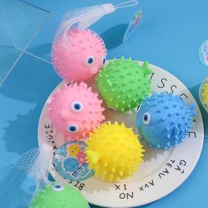 Jouet de plage et de bain pour bébé, poisson-bouffant en TPR créatif et personnalisable, absorbant l'eau, anti-stress, pour l'été - Product Image 4