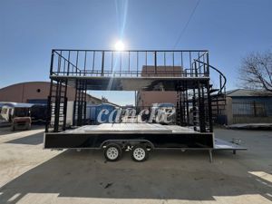 Réglable en hauteur électrique Double-decker Container Bar Stage Truck Display Food Trailer - Product Image 5