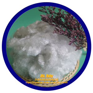 Vietnam fabriqué 6D H blanc 100% ignifuge fibres discontinues de polyester recyclées matériau de remplissage en béton de coton de qualité vierge - Product Image 4