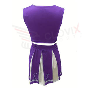 ชุดเชียร์ลีดเดอร์ผู้หญิง CLOVIX SPORTS ผ้าโพลีเอสเตอร์ 100% แห้งเร็ว พิมพ์ลายดิจิทัล ผ้าสั่งทำพิเศษ น้ำหนักเบา ไร้ตะเข็บ - Product Image 4