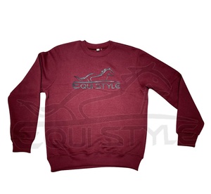 เสื้อจั๊มเปอร์ผ้าฝ้ายสีแดงเลือดหมู คอกลม สำหรับฤดูหนาว ขายส่งจำนวนมาก รับสกรีนโลโก้ พิมพ์ลายจำนวนมาก เสื้อจั๊มเปอร์ผ้าฟลีซอุ่นๆ - Product Image 1