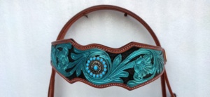 Conjunto de Brida y Pechopetral de Cuero Estilo Western, Cabezada con Grabados, Pechopetral para Caballo, Conjuntos de Bridas Western - Product Image 4