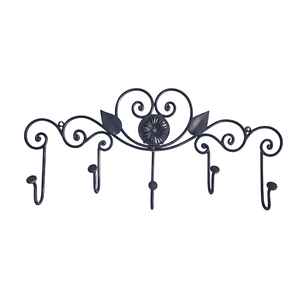 Matte Black <b>Wall</b> <b>Mounted</b> Powder Coated Iron Hook <b>Rail</b> For Multipurpose Function For Decor For Hanging <b>Clothes</b> For Closet - Product Image 6