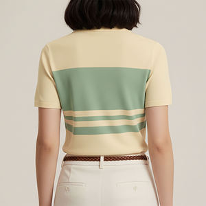 Camiseta de Golf Ligera Personalizada para Mujer, Informal, de Alta Calidad, Secado Rápido, 100% Poliéster Sublimado, Camiseta de Golf Blanca - Product Image 3