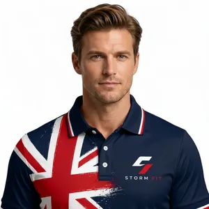 Camiseta Polo Deportiva de Secado Rápido para Hombre, Marca Storm Fit, de Poliéster, Manga Corta, Estampado por Sublimación, Corte Regular, Diseño Deportivo, Logotipo Frontal - Product Image 4
