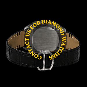 Montre ultra luxueuse, nouveau design personnalisé, carrée, avec un seul cadran en moissanite, chiffres romains, cadran en verre, bracelet en cuir noir - Product Image 4