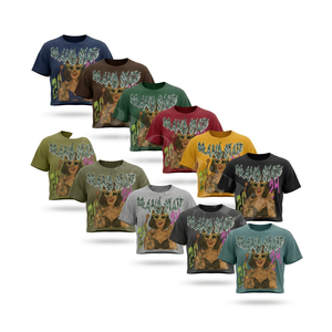 T-shirt unisexe de qualité supérieure, léger, 220 GSM, manches courtes, 100% coton, respirant, style hip-hop, coupe ample, logo personnalisé pour hommes - Product Image 1