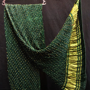 Pure <b>Silk</b> Bandhani Party Dupatta For Women - Product Image 1
