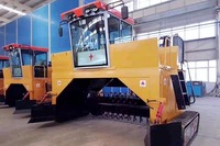Tourneur de compost surchenilles à moteur diesel pour fumier de poulet bouse de vache machine de compostage dedéchets organiques