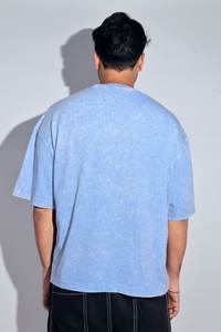 Camiseta de algodón pesado para hombre al por mayor, con lavado ácido, gráfico vintage de anime, ecológica, de poliéster y algodón, bordada, estilo streetwear. - Product Image 3