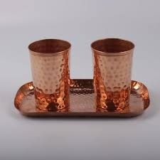 Copper Water Glass Tumbler Ayurvedic Drinking Cup Handmade Hammered Metal <b>Drinkware</b> - Product Image 4