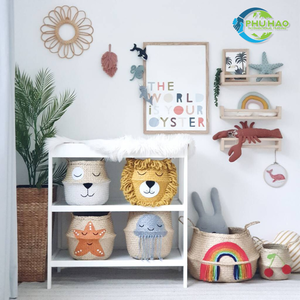 Cestas Decorativas Hechas a Mano de la Marca PHU HAO, Cestas de Paja Natural Tejidas a Mano, para Regalos y Decoración del Hogar - Product Image 4