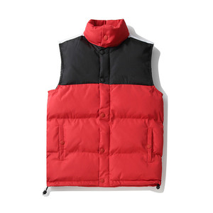 Veste matelassée sans manches à capuche blanche pour homme, en toile, coupe-vent, imperméable, en polyester écologique, style streetwear d'hiver, fermeture éclair - Product Image 5