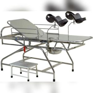 Table d'accouchement en acier inoxydable de qualité supérieure, positions réglables, supports de jambe fiables, usage hospitalier, vente en gros - Product Image 1