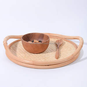 Fabricant de plateau en rotin fait à la main du Vietnam plateau de service léger écologique cadeau durable prêt - Product Image 1