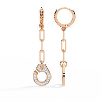 Boucles d'oreilles pendantes minimalistes en argent 925 avec chaîne et pendentif en moissanite pour femmes, à porter au quotidien