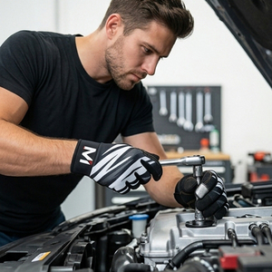 MALUZA INDUSTRIES Durable Microfiber Synthetic Leather Mechanics <b>Gloves</b> Breathable Stretch Back Automotive Repair Safety - Product Image 5