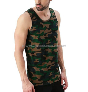 Débardeur pour homme personnalisé, vente chaude, haute qualité, motif camouflage, logo personnalisé, débardeur pour homme vierge - Product Image 4