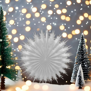 Abanicos de panal de papel impresos al por mayor, suministros navideños de forma plana para decoraciones para fiestas de bodas y eventos artísticos - Product Image 5