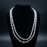 Chaîne tennis unisexe en argent sterling 925 avec diamants de laboratoire en forme de poire, style hip-hop tendance, collier streetwear, fabriqué sur mesure par RAAMAA