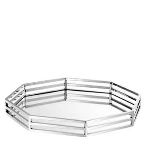 Plateau de service rectangulaire élégant avec poignées, en acier inoxydable de qualité supérieure, pour hôtel et buffet - Product Image 2