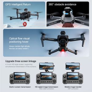 Mini Drone con Doppia Fotocamera HD 50fps, Immagini Stabilizzate 5MP, Ritorno Automatico a Basso Consumo, Trasmissione Immagini 1km, Volo 20-30 Minuti - Product Image 3