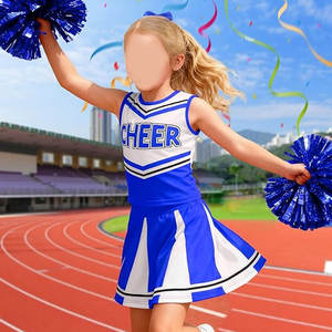 Costume de pom-pom girl pour filles, tenue de cheerleading, robe de pom-pom girl pour fête d'Halloween, uniforme de fête scolaire - Product Image 3