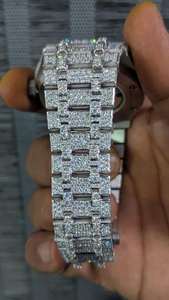 Reloj de Diamantes Moissanite para Hombre, Reloj de Pulsera de Cuarzo de Acero Inoxidable con Incrustaciones de Lujo y Moissanite VVS para Venta al por Mayor - Product Image 4