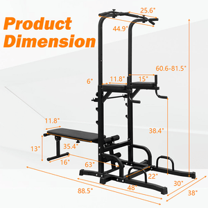 Heavy-Duty Multifunction Fitness Stand for <b>Strength</b> <b>Training</b> Power Tower Bench Pull Pole Sit Chair Aerobic <b>Training</b> Abdomen Arm - Product Image 6
