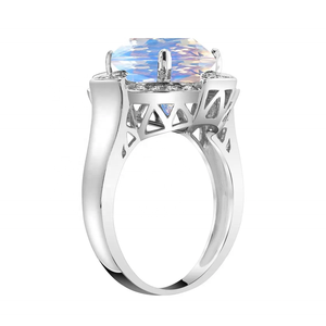 Meilleure vente Argent sterling 925 Unique Naturel Flamme Bleue Pierre de Lune Ronde Bague Bijoux Fabricant Fournisseurs Revendeurs - Product Image 2