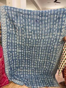 Premium Cotton Kantha <b>Quilt</b> <b>Throw</b> Blanket – Handmade Reversible Bedspread with Intricate Kantha Stitching for Cozy Home Décor - Product Image 3