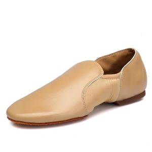 Chaussures de jazz unisexes en cuir véritable noir, baskets souples de gymnastique et de danse avec fonction Slip-On pour filles - Product Image 6