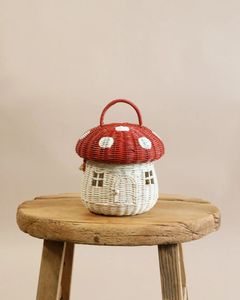 Cesta de Ratán con Forma de Hongo, Hecha a Mano, Cesta de Almacenamiento Tejida Natural, Organizador Ecológico para Habitación Infantil, Decoración Boho para el Hogar - Product Image 5