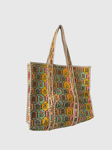 Sac fourre-tout en toile brodée style bohème avec motif floral, sac de shopping pour femme toutes saisons, fermeture ouverte - Product Image 2