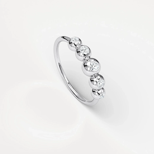 14K Solid Gold IGI Certified Lab Grown Diamond Bezel <b>Bubble</b> Stackable <b>Wedding</b> Ring Minimalist Diamond Band for Engagement Party - Product Image 1