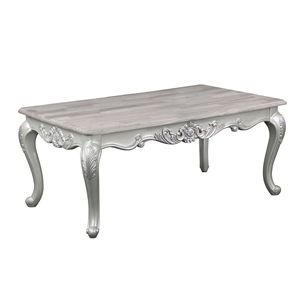 Table basse en bois style traditionnel Melrose finition argentée - Product Image 3